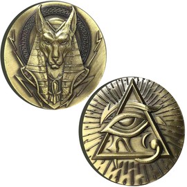 Exquisite Metal Challenge Coin Commemorate The Ancient Egyptian Deities Anubis and The Eye of Horus Lucky Coin