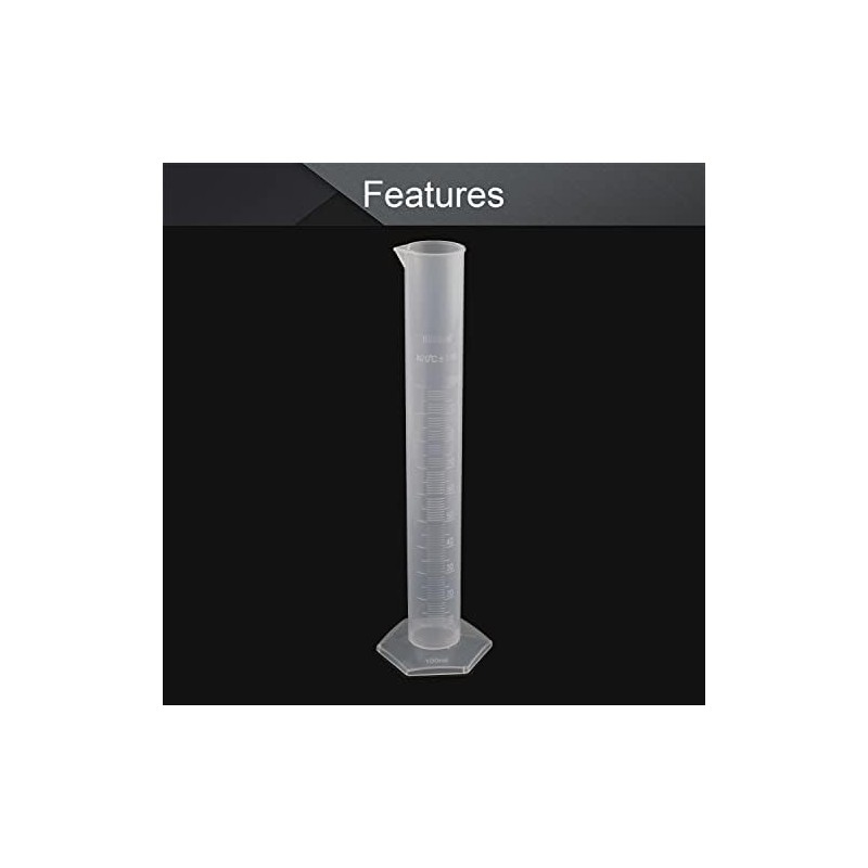 Othmro 100ml Measuring Cylinder, 3pcs Plastic Cylinders, Liquid Trial Tube