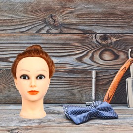 FRCOLOR Practice Mannequin Head Wig Mold for Women Long Straight Synthetic Hair Brown Wig for Cosmetology