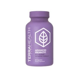 Terra Health Essentials- Probióticos Avanzados  50 mil millones de UFC  Reducir la hinchazón y los gases, apoyo inmunológico  Suministro para 30 días 