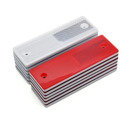 MFC PRO 6" Rectangular Stick-on/Screw Mount Reflectors (Kit 2/White+Red)