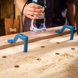 Dog Hole Routing Template for Spaced Holes - Dog Hole Template for Holding Bench Dogs, Cookies, Holdfasts & More - Non-Slip, Easy to Align Router Inlay Templates - Must Have Tools for Woodworking