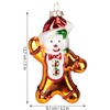 BRUBAKER Gingerbread Man Brown - Hand-Painted Glass Christmas Bauble -