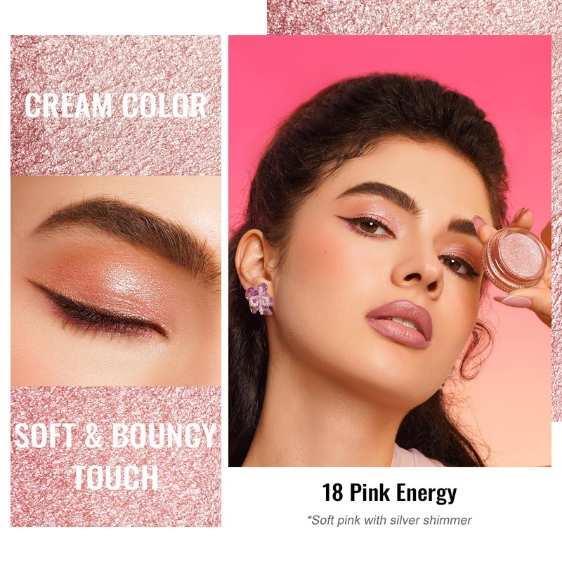 Oulac Pink Cream Eyeshadow also for Highlighter Large Capacity Highly