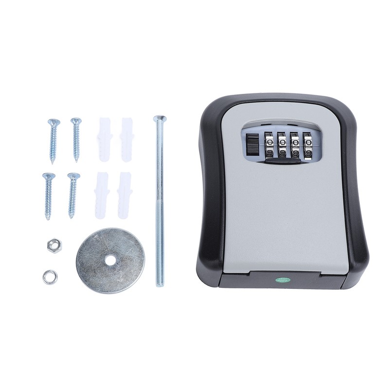 Key Lock Box Wall Mounted Multifunctional 4 Digit Combination Lock