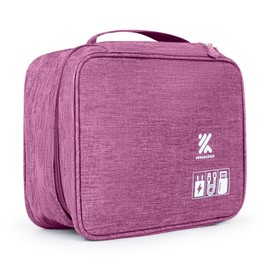 ARRANGÖRER Travel Cable Organizer Bag for Adapters, Cords, and Phone, Mobile Device, Gaming, and Tech Accessories, Waterproof Compact and Portable Storage for Audio and Visual Cabling (Purple)