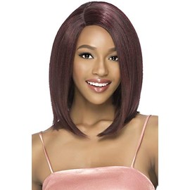 Vivica A. Fox New Futura Heat Resistant Yaki Texture, 12 Inch Straight Bob Wigs Side Part, Full Wig Pure Stretch Cap - SHINY (AQUABLUE)