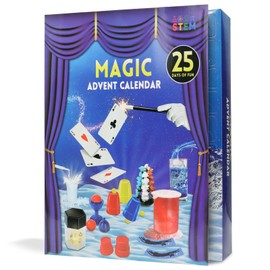 Advent Calendar 2024 for Kids, Magic Kids Advent Calendar with 24 Magic Tricks & Science Experiments, Education Toy Christmas Countdown Calendar for Girls Boys