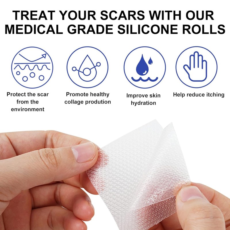 Self-adhesive Silicone Scar Patch 1.6x120 inches Transparent Invisible Scar Sheets