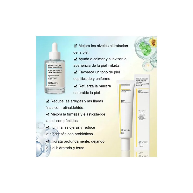Weud Kit Antiarrugas Serum Hidratante Crema Ojos Colágeno