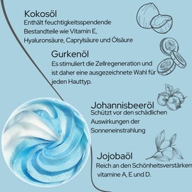 CareBear Whipped Cream Body Bath Butter, Foamy and Silky with Jojoba Oil, Coconut Oil, Hydrated and Velvety Smooth, Natural Ingredients