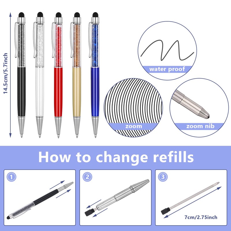 MengRan 2.75'' Ballpoint Pen Refills,Standard D1 Ballpoint Pen Refill (Remove