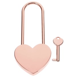 Uonlytech Small Locks with Keys, Heart Shaped Lock Small Suitcase Locks Luggage Padlocks Locker Lock Metal Keyed Padlock for Jewelry Box Handbag, Rose Gold