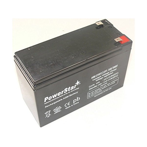 PowerStar 2V 7.5Ah Battery Replaces 12V7.5AH,TR7.5-12A,TR7.2-12A