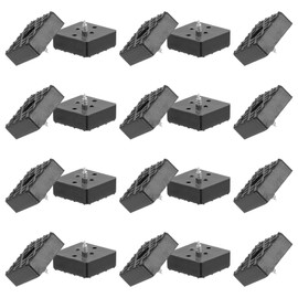 PATIKIL 30mm Screw-On Rubber Feet for Furniture, 20 Pcs Non Slip Square Furniture Pads Chair Glides Table Leg Protectors for Hardwood Floor Cutting Board Electronics, Black