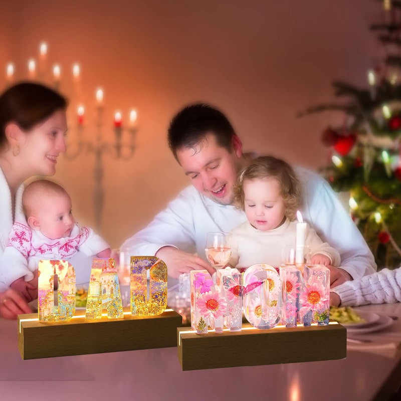 luolety Rectangular LED Light Display Base, 15 cm Wooden LED