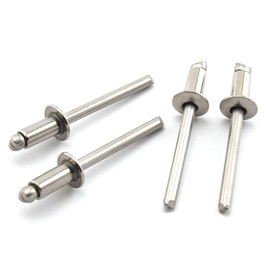 SDTC Tech Stainless Steel Blind Rivets 3/16" x 3/8" (6-4) Open End Type Pop Rivet Grip Range 3/16-1/4 inch (50 pack)