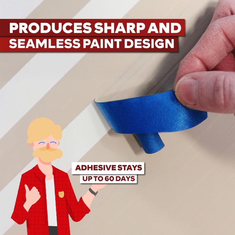 XFasten Professional Blue Painters Tape, Multi-Use, 3 Inches x 60