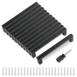 MIYUANGKJ Pack of 12 Furniture Handles, Black, 96 mm, Kitchen Handle, Drawer Handles with Screws, 22 mm, Door Handles for Drawer, Cabinet, Furniture, Kitchen