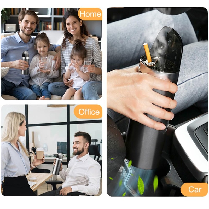 2 in 1 Handheld Multifunctional Smokeless Ashtray USB Rechargeable Ash