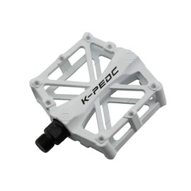 VOANZO Bicycle Pedals, Bicycle Pedals Aluminium Non-Slip Durable Mountain Bike Pedals, MTB BMX Cycling Bicycle Pedals (White)