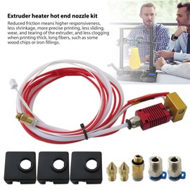 Assembled Extruder with Capricorn Bowden PTFE Tubing for Ender 3, Ender 3Pro, Ender 3V2 with Silicone Cover×3, 0.4mm Ender 3 Nozzle×3 and 2 Pair Pneumatic Couplers
