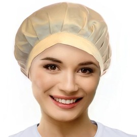 LEAKOKUA LE05 Night Cap, Silk Cap, 100% Natural Silk, Long Hair, Short Hair, Suitable for Beautiful Hair, beige (taupe)