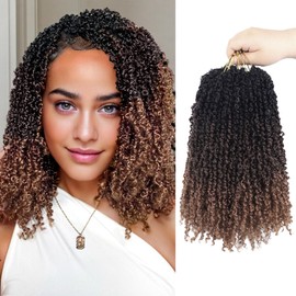 Yebo Yanky Twist Häkelhaar, 30,5 cm, 240 Strähnen, vorgeschlungene Mini-Federdrehungen, synthetische Zöpfe, Haarverlängerung für schwarze Frauen, 1B/4/30