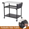 GarveeLife Outdoor Grill Table Cart with 4 Wheels, Stainless Steel