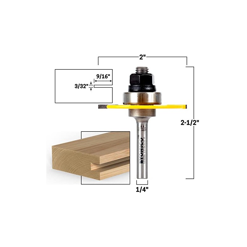 YONICO Slotting Cutter Router Bit 3/32-Inch 1/4-Inch Shank 12102q
