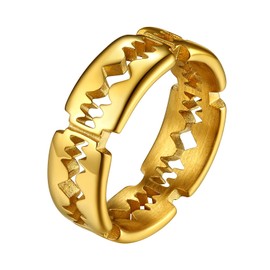 U7 Dad Ring Mens Gold Rings Size Y Razor Blade Pendant Hip Hop Cool Boys Jewellery