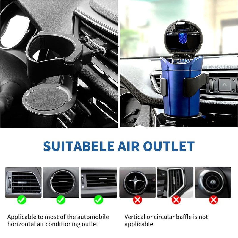 Yharnamite 2 Pcs Car Cup Holder, Adjustable Air Vent Cup