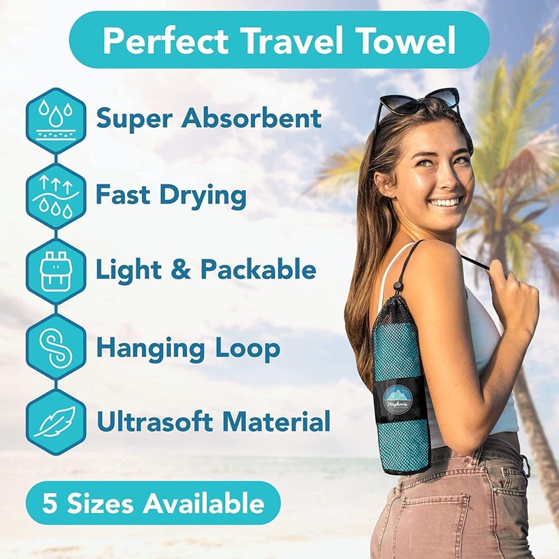 Youphoria Microfiber Travel Towel Fast Drying Lightweight - Quick Dry