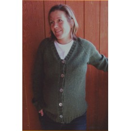 Knitting Pure & Simple Pattern 274 Top Down V Neck Maternity Cardigan  33"-53"