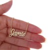 HUAN XUN Gold Color Plated Cursive Name Plate Charm Necklace,