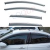 LQQDP 4pcs Smoke Tint with Chrome Trim Window Visors Outside