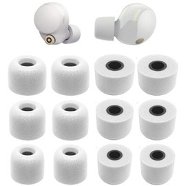 BLLQ Memory Foam Ear Tips Compatible with Sony WF-1000xm5 1000xm4 WF-C700n Replacement Ear Tips, Perfect Noise Cancellation, Fit in Case, S/M/L 6 Pairs Foam Tips, Silver (515W)