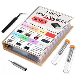 5600 unidades Kit de resistencia SMD 1206 desde 0Ω hasta 10MΩ 1%, surtido de componentes electrónicos SMT con resistencias, condensadores, diodos, transistores, CI, inductores, libros de