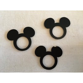 Mickey Napkin Rings,Set of 12PCS Cartoon Acrylic Black Napkin Rings,Wedding Party Decor, Birthday Party Table Decor
