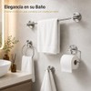 Juego de 4 Piezas Accesorios de Baño Negro Mate (Gris