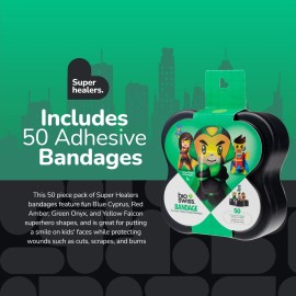 BioSwiss Bandages, Super Healers Superhero Shaped Self Adhesive Bandage, Late...