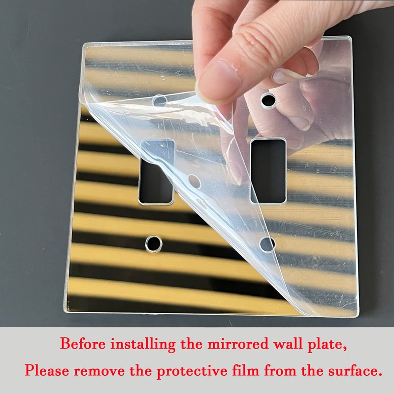 Silver Mirrored Switch Plates - 3 Gang Wall Cover, Durable