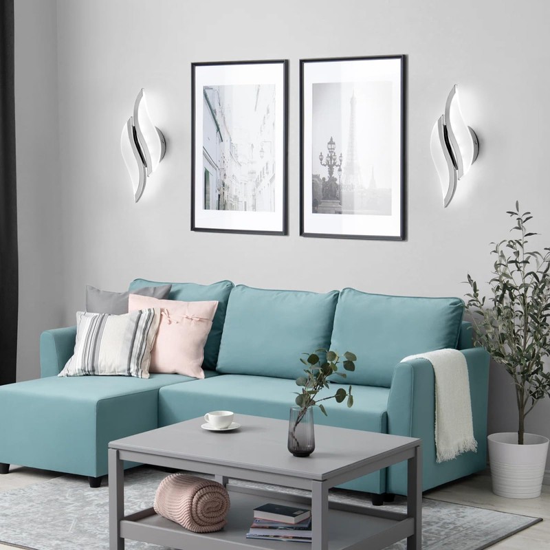 CANEOE Modern LED Wall Sconce 6000K Cold White Chrome Indoor
