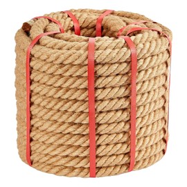 Simsedery Jute Rope (3/4 in X 50 ft), 20mm Thick Natural Hemp Ropes, Heavy Duty Twisted Manila Rope for DIY Arts Crafts, Home Decorating, Gardening, Railing, Tug of War, Landscaping, Bundling, Hammock