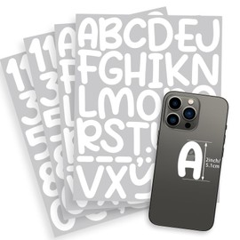 White Vinyl Letter and Number Stickers 2 Inch - Waterproof Capital Alphabet ABC Decals for Mailbox, Poster, Bulletin Board Signs, Graduate Decor DIY (12 Sheets)