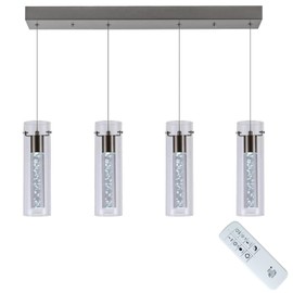 BESTWEST Pendant Lights Kitchen Island with Remote, 3000K-6000K Dimmable LED Brushed Nickel Pendant Light Fixtures, Modern Kitchen Pendant Lighting Over Island for Dining Room & Bar Counter