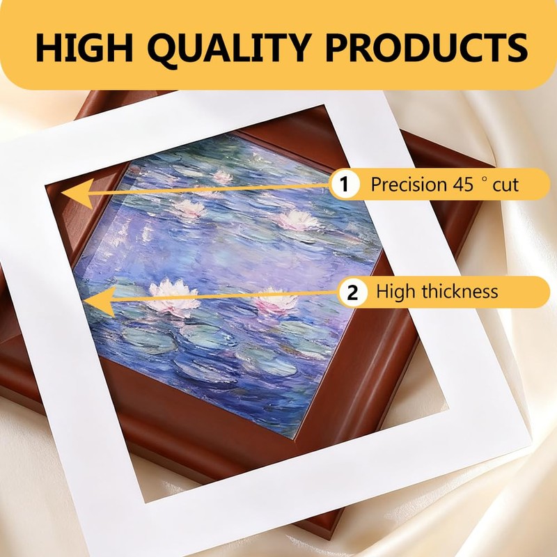 10pcs Picture Mounts, White Photo Mounts for Frames 8 X