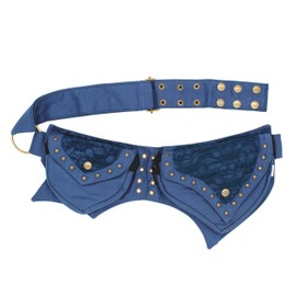 Practical Fannypack Cotton Waistbag Travel Utility Belt-Blue