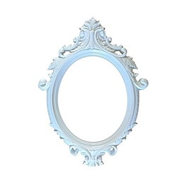 White Antique Style Oval 'Selfie' Posing Frame