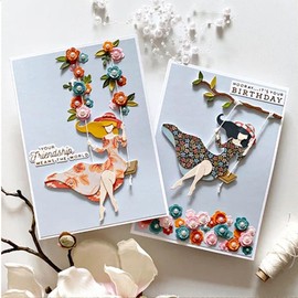 Girl Swings Dies Metal Die Cuts, Girl Swings Metal Cutting Dies Cut Stencils for DIY Scrapbooking Cards Photo Album Decorative Embossing Paper Dies for Scrapbooking Card Making